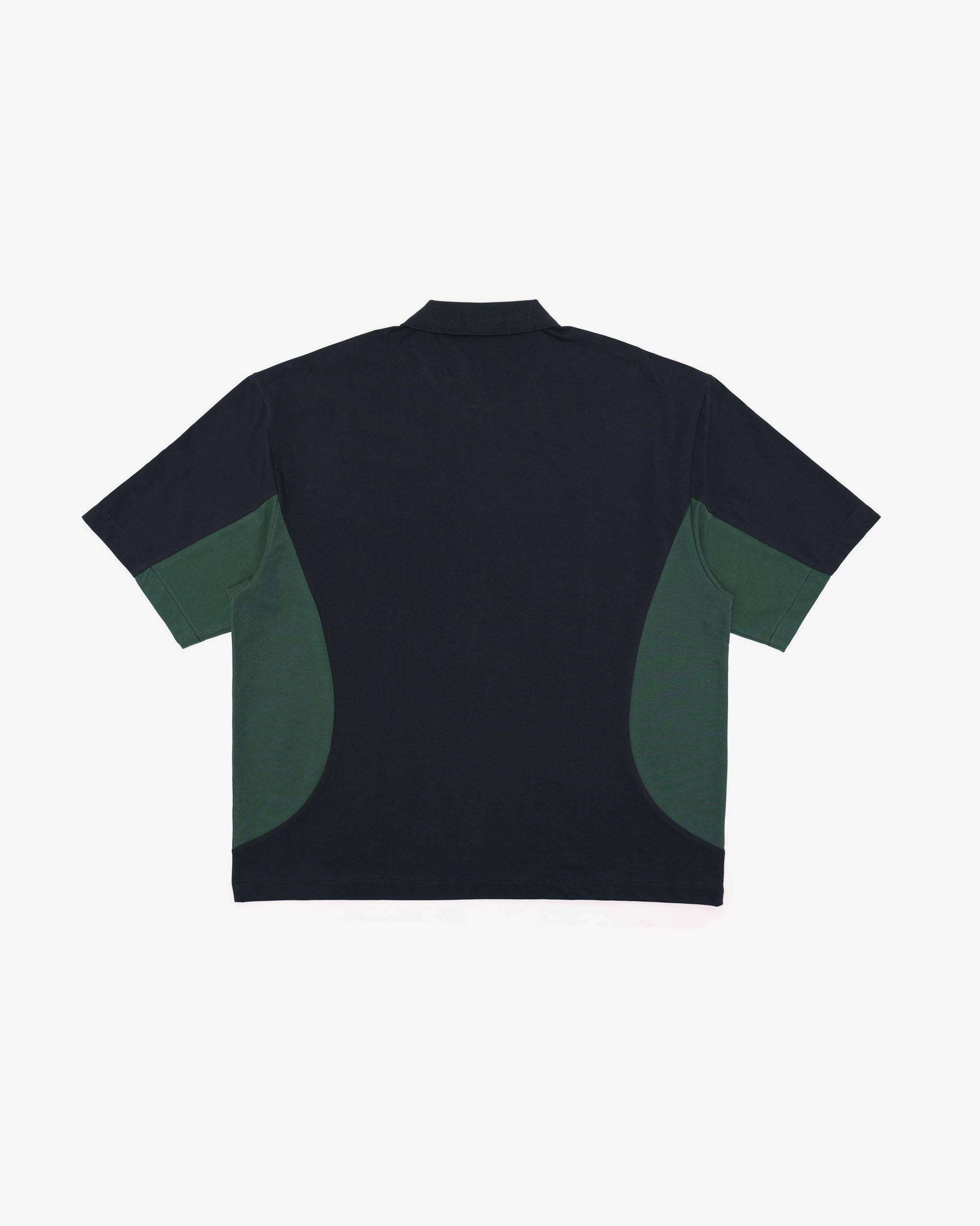 Assistant Jersey Zip Polo Shirt in navy - front view