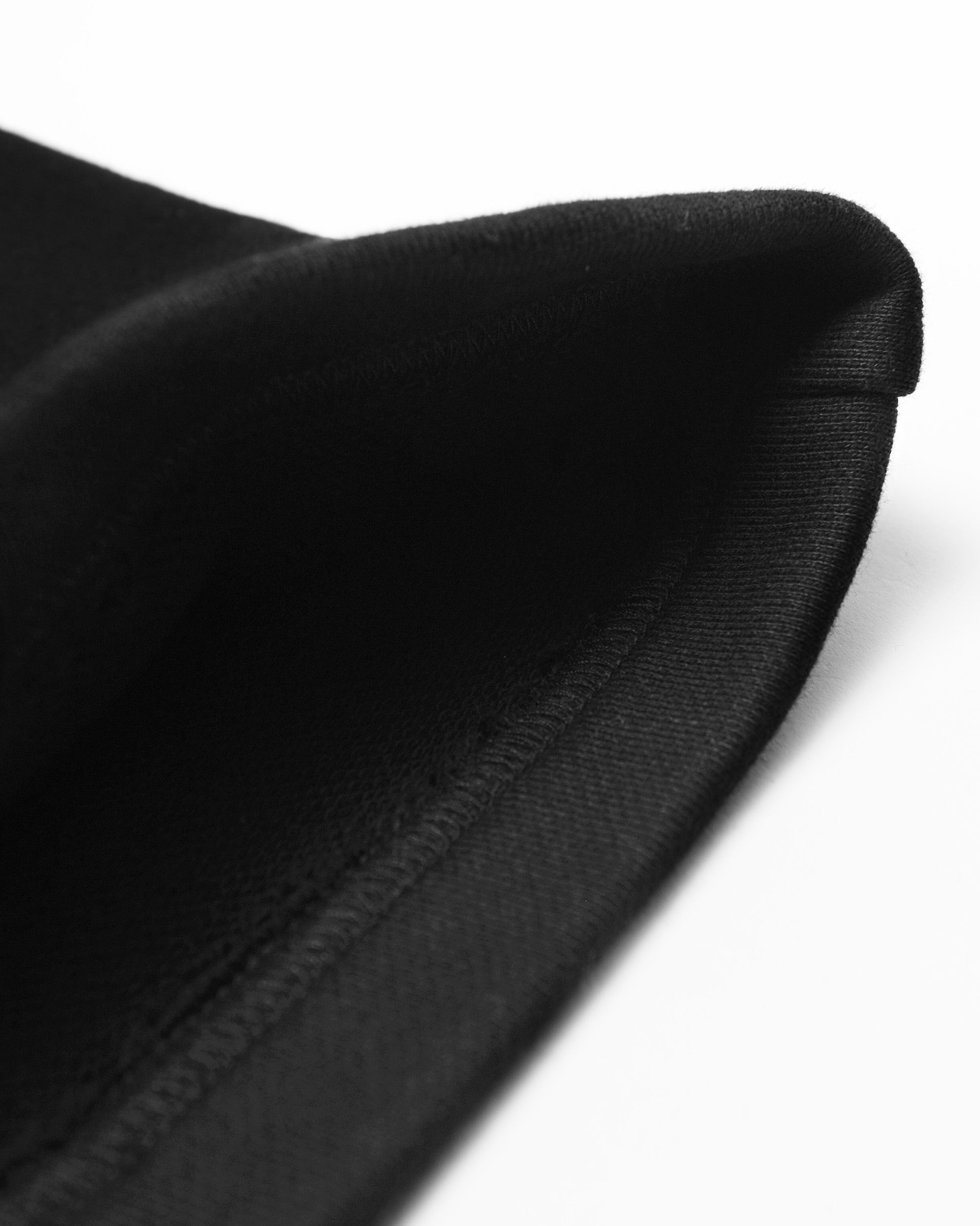 Close-up of a black fabric texture on a white background