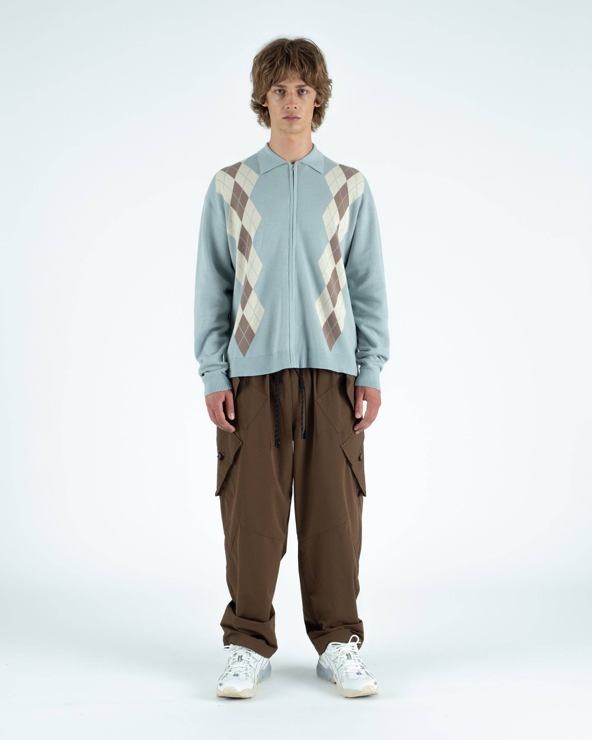 Wright Knitted L/S Polo Sweater - Students Golf