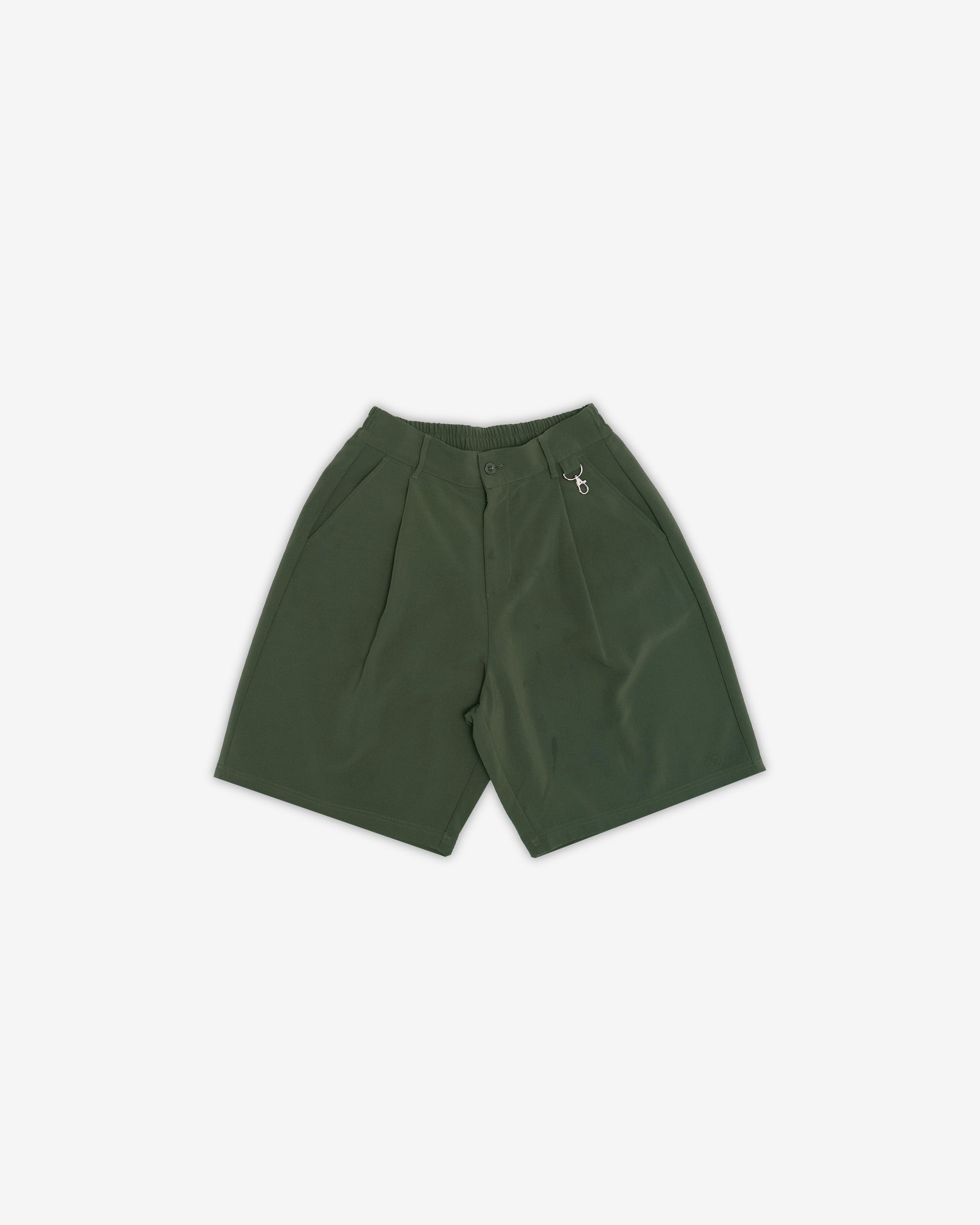 Green shorts on a white background