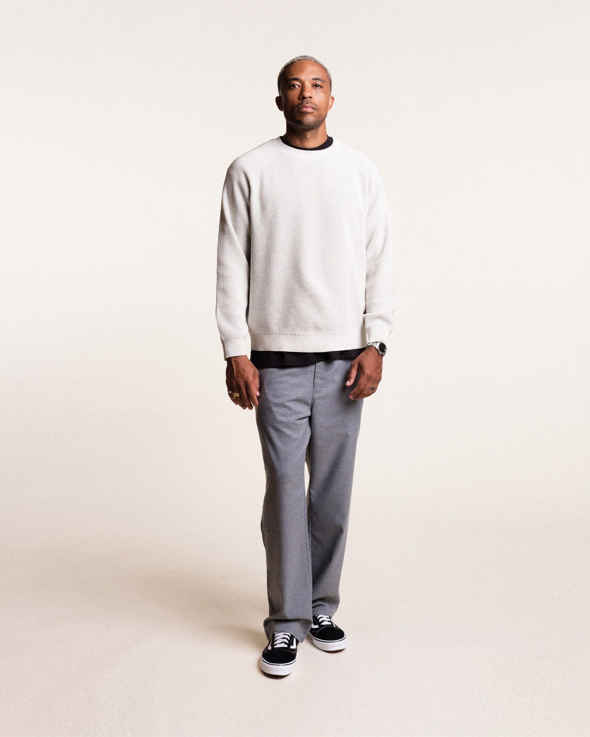Irvine Waffle Knit Crew Sweater