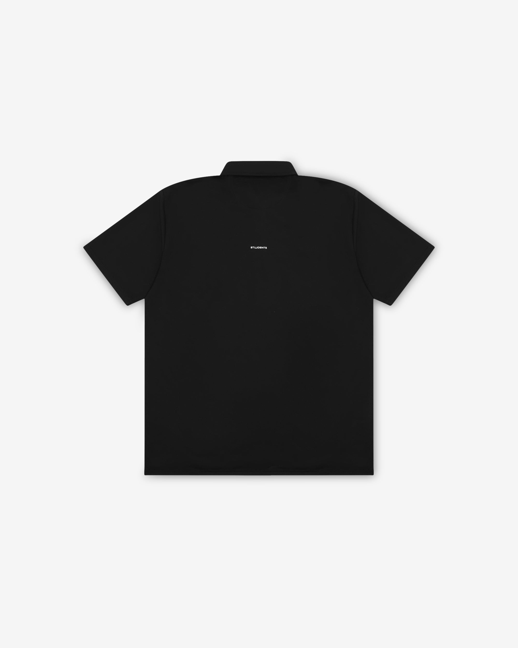 Black polo shirt on a white background