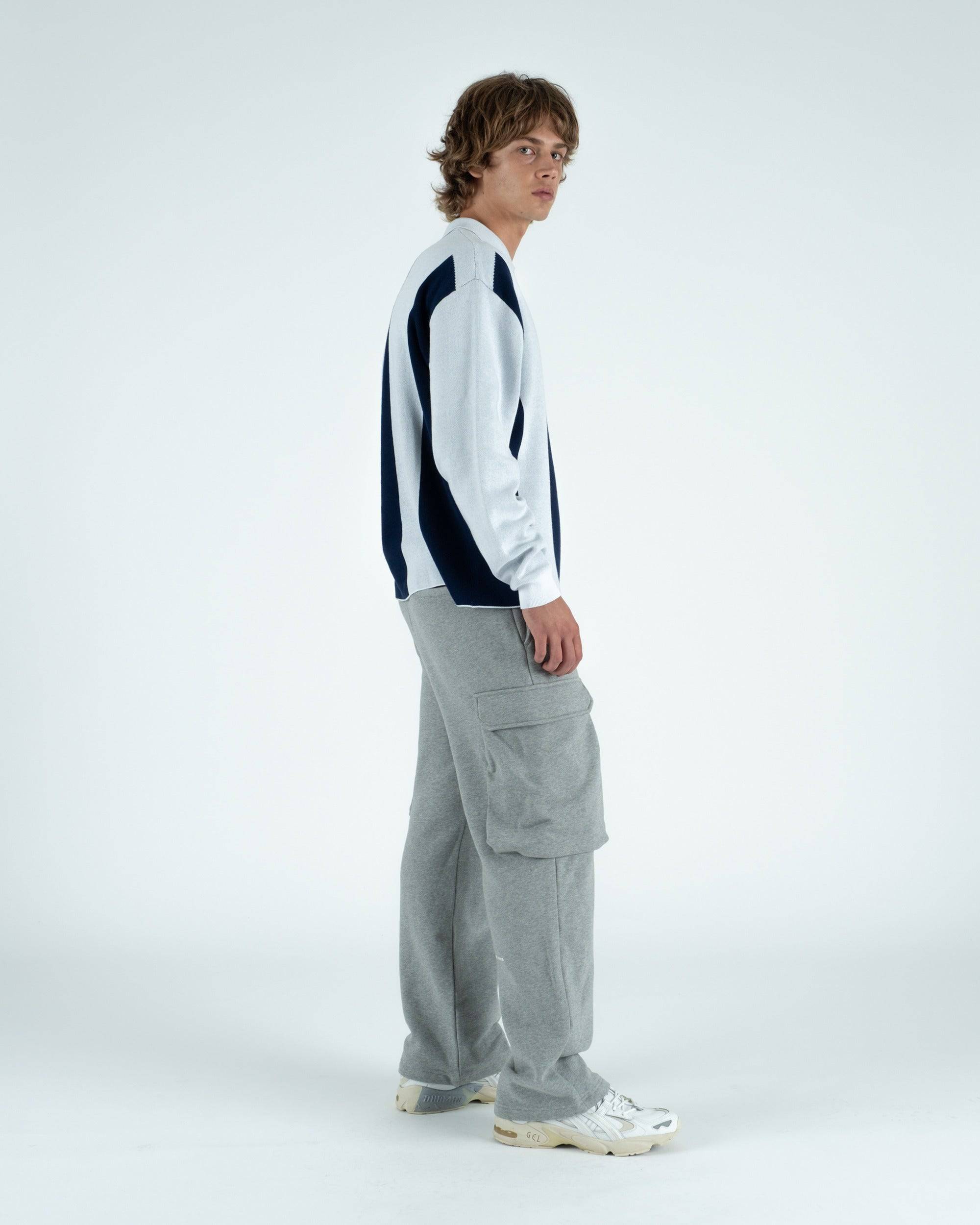 Gibson Knitted L/S Sweater Polo - Students Golf