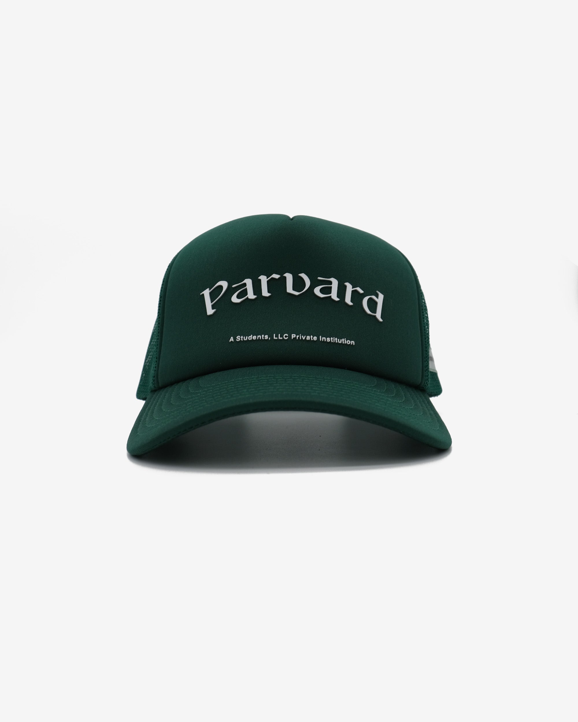Green cap with 'Parvard' text on a white background