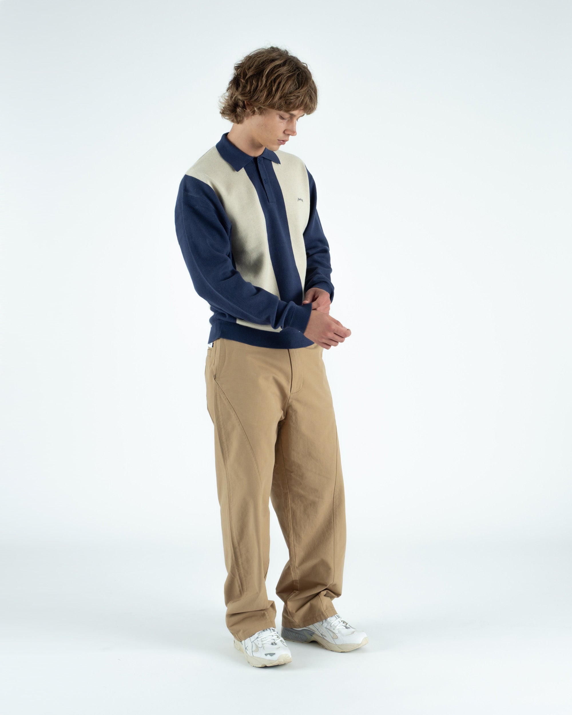 Evans Knitted L/S Polo Sweater - Students Golf