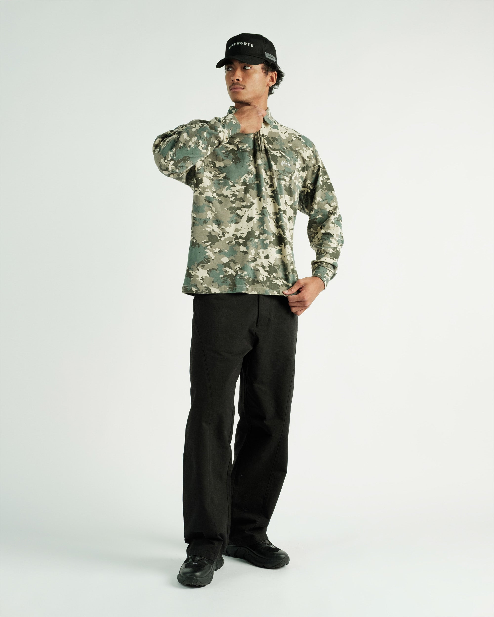 Students Golf - Gunnison Camo L/S Zip Polo