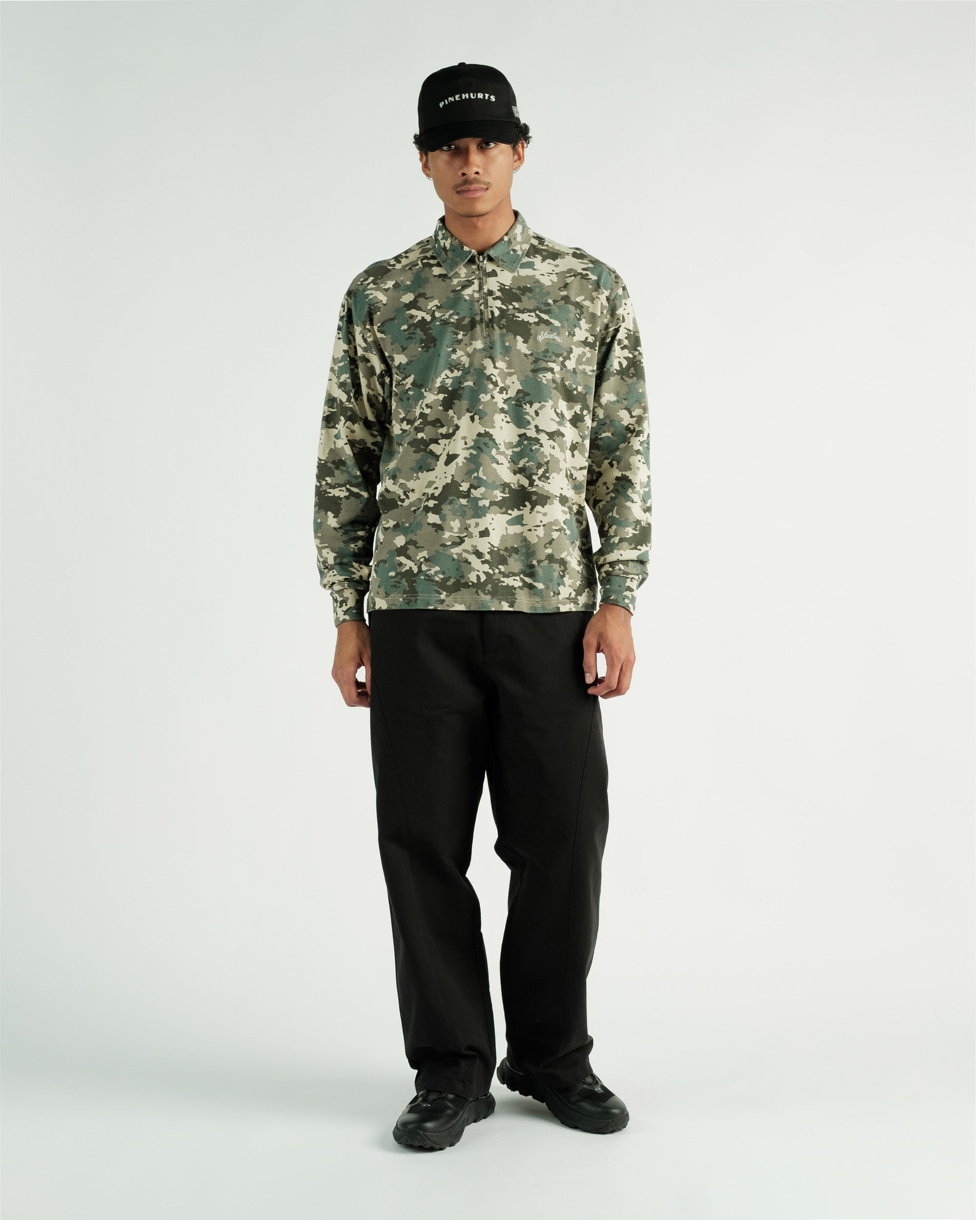 Students Golf - Gunnison Camo L/S Zip Polo