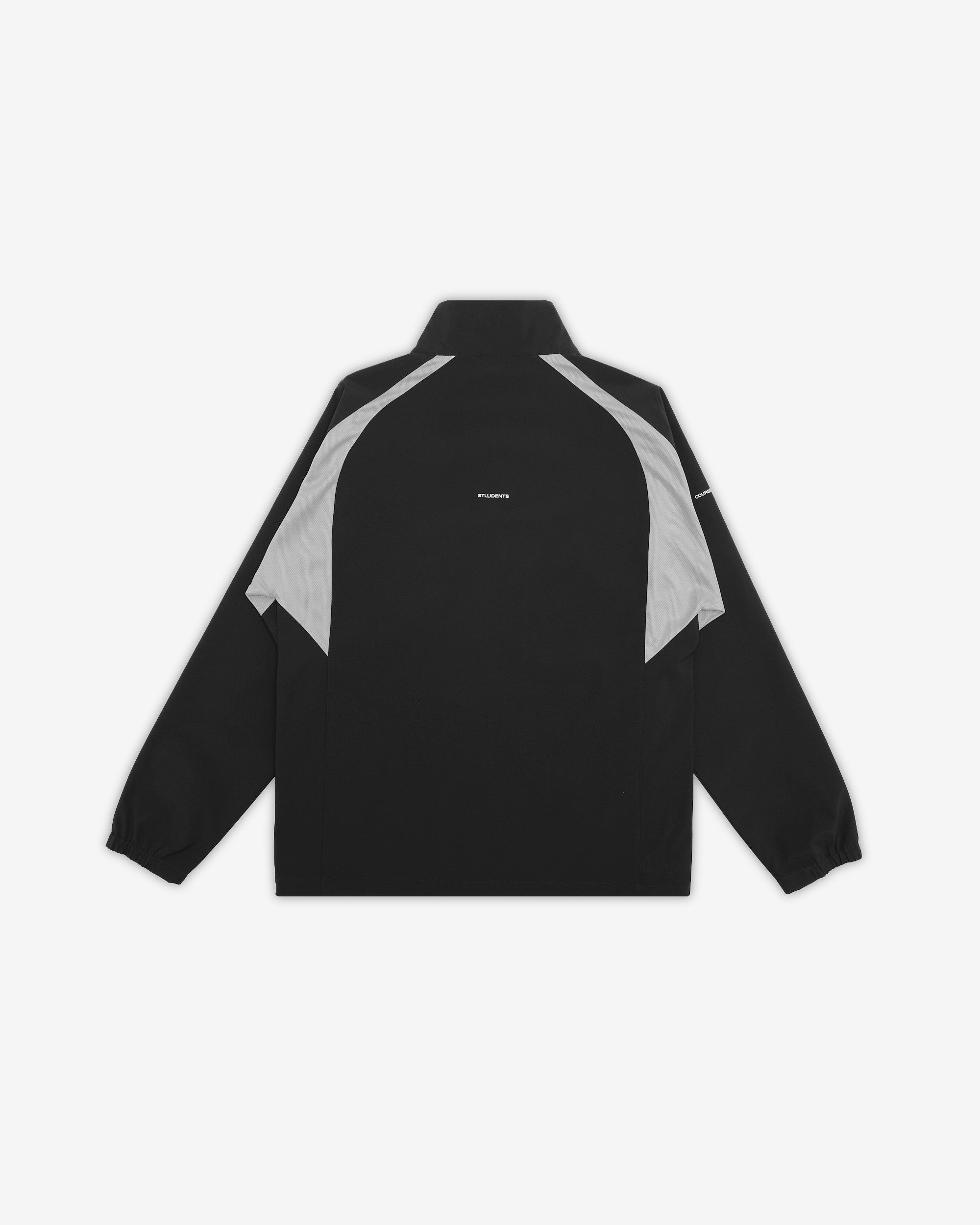 Black jacket with gray accents on a white background